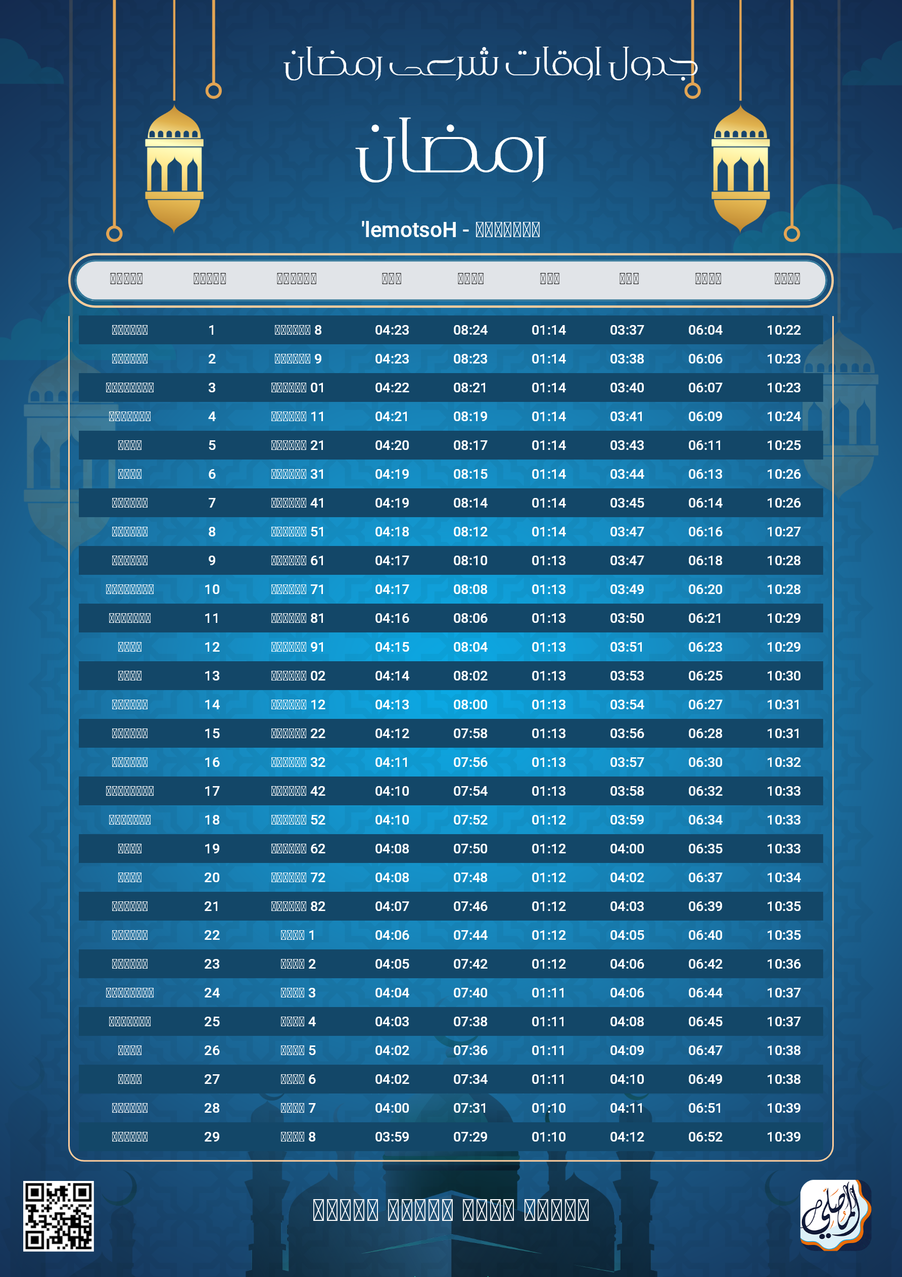 ramadan amsakiah image