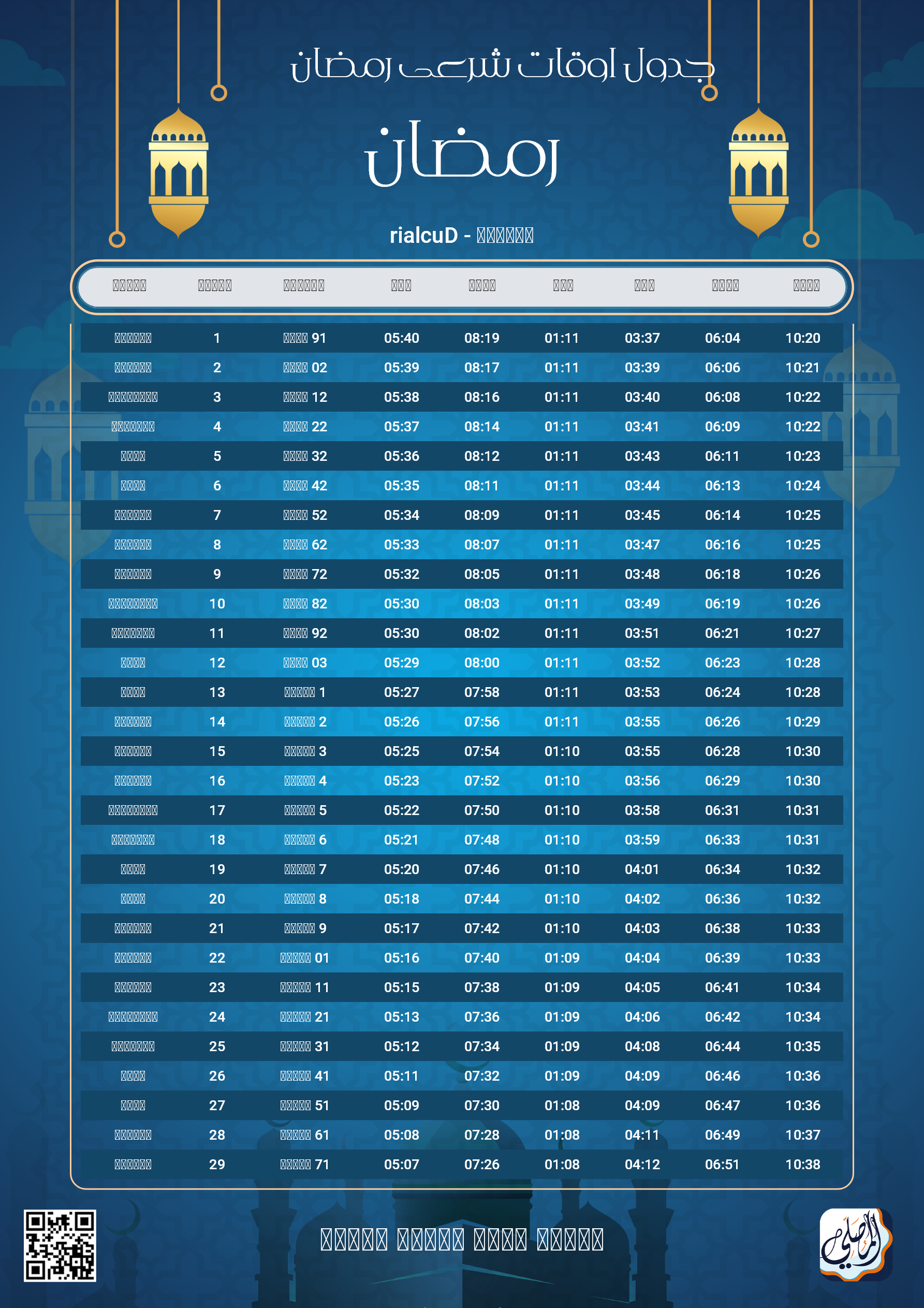 ramadan amsakiah image