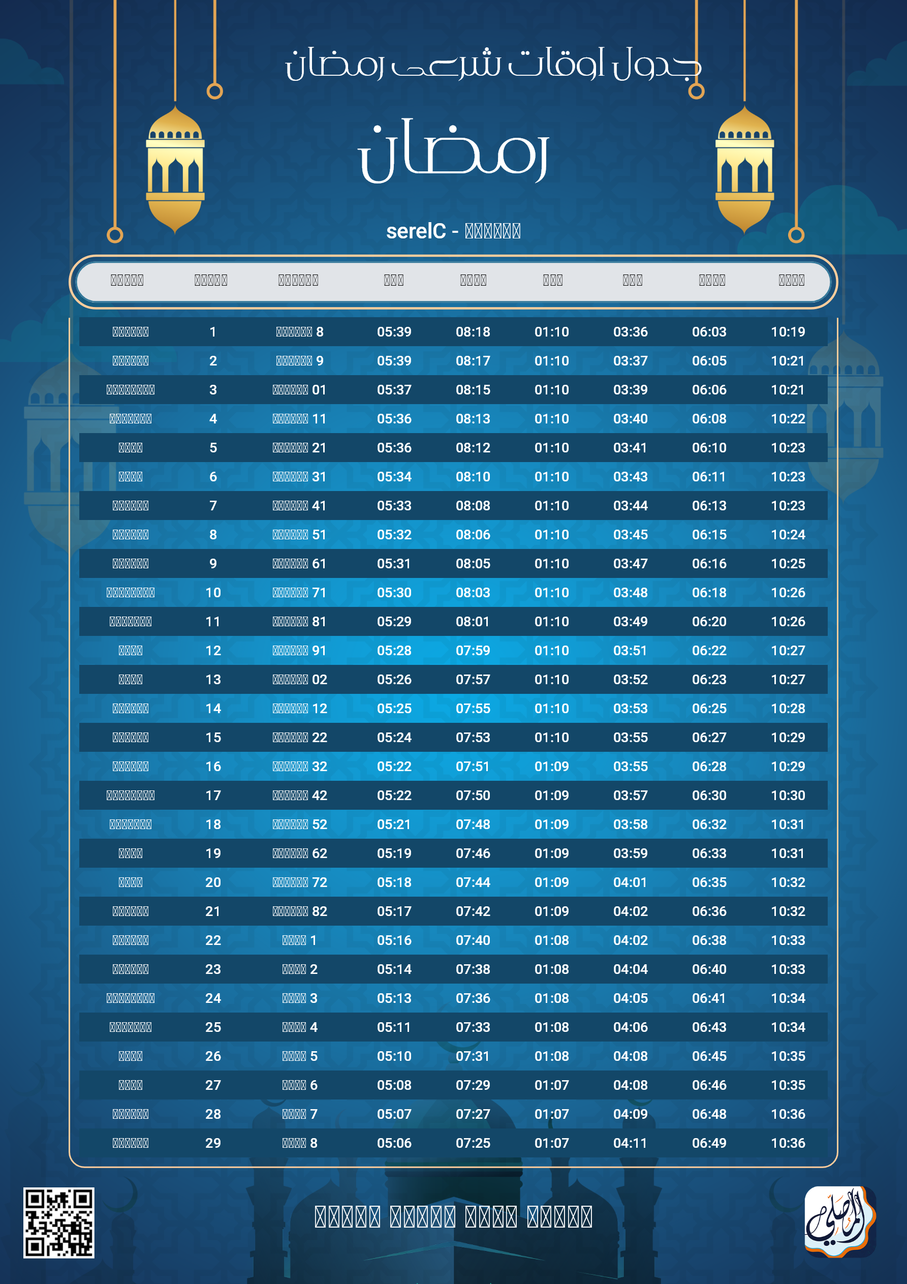 ramadan amsakiah image