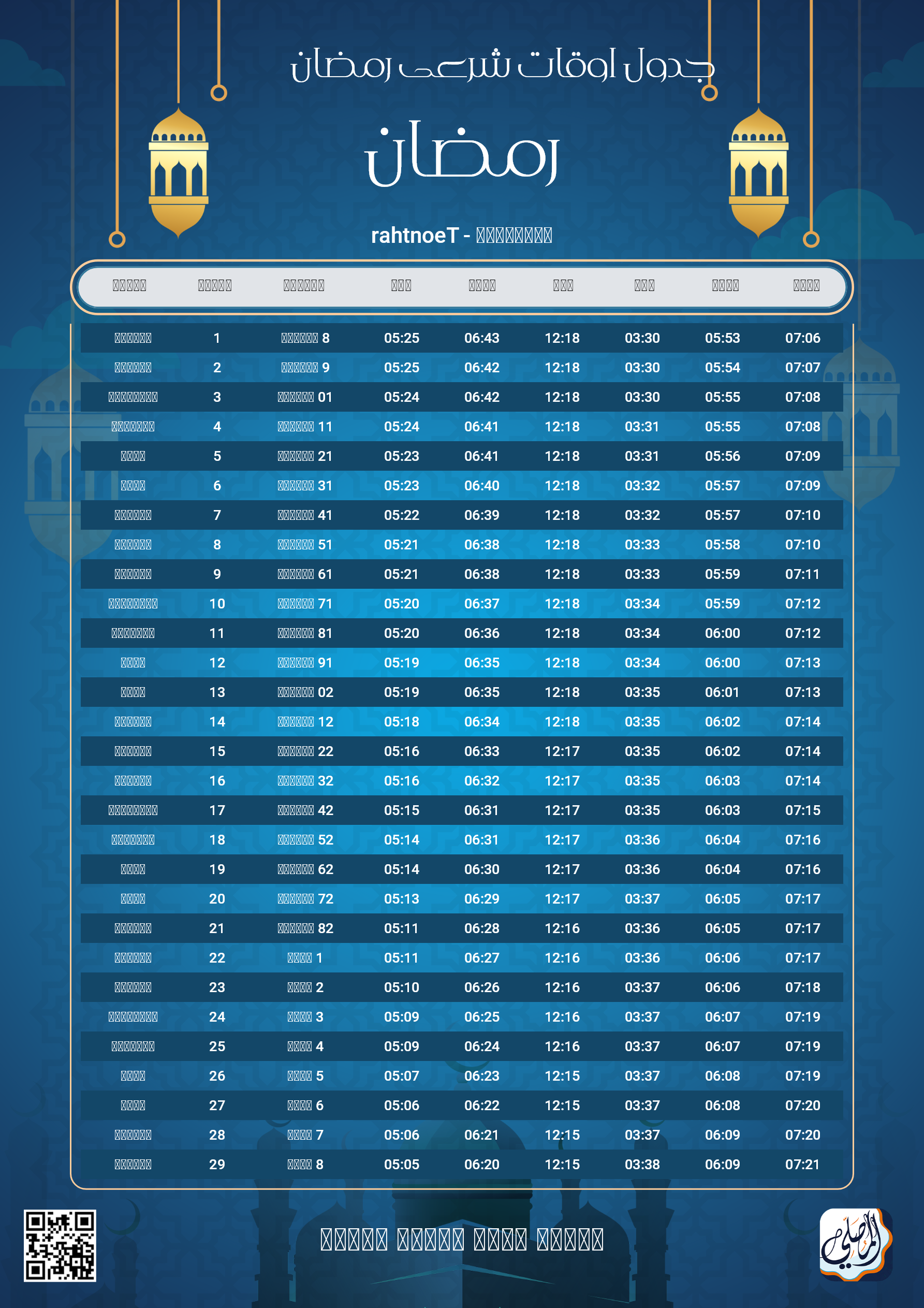 ramadan amsakiah image