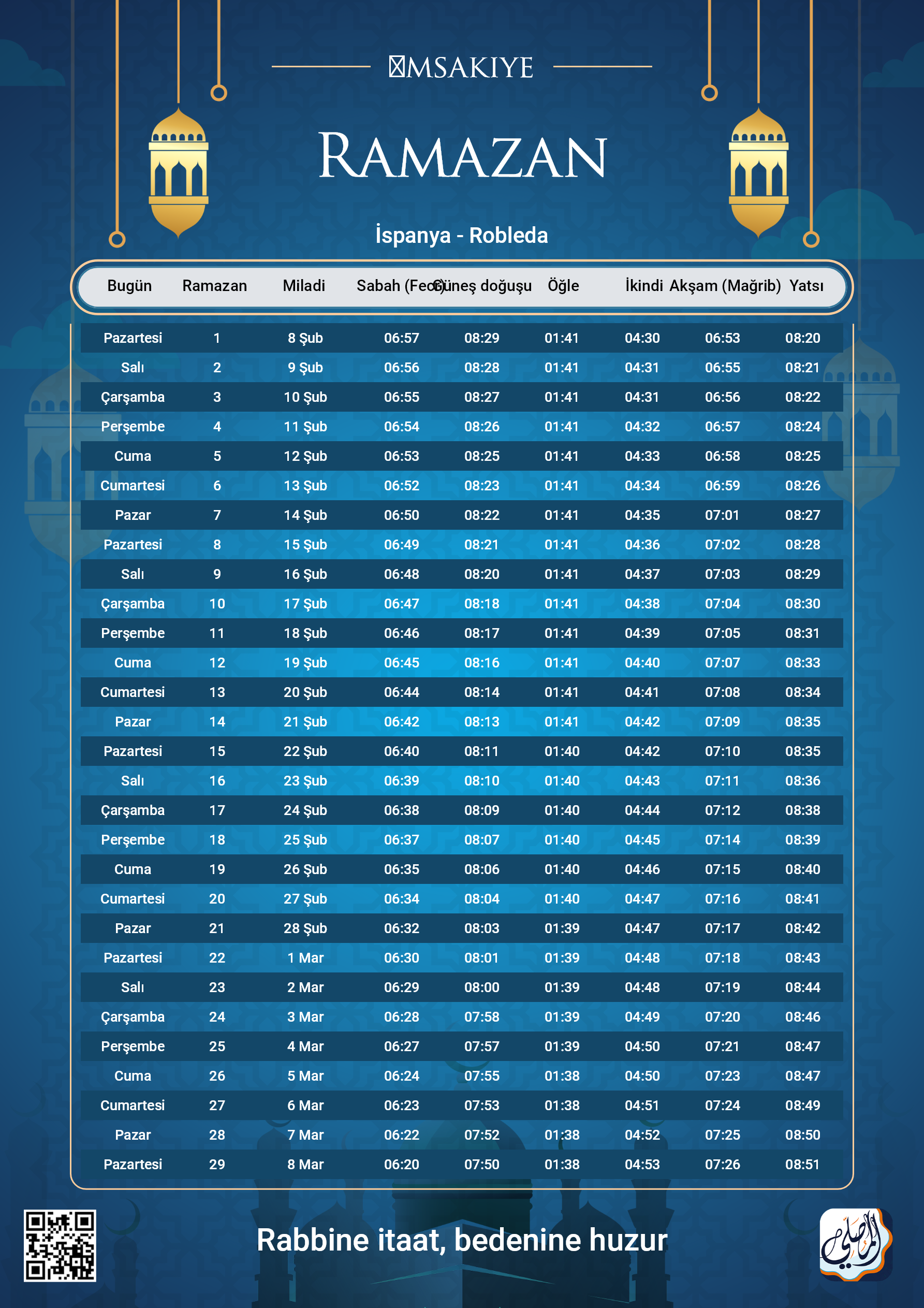ramadan amsakiah image